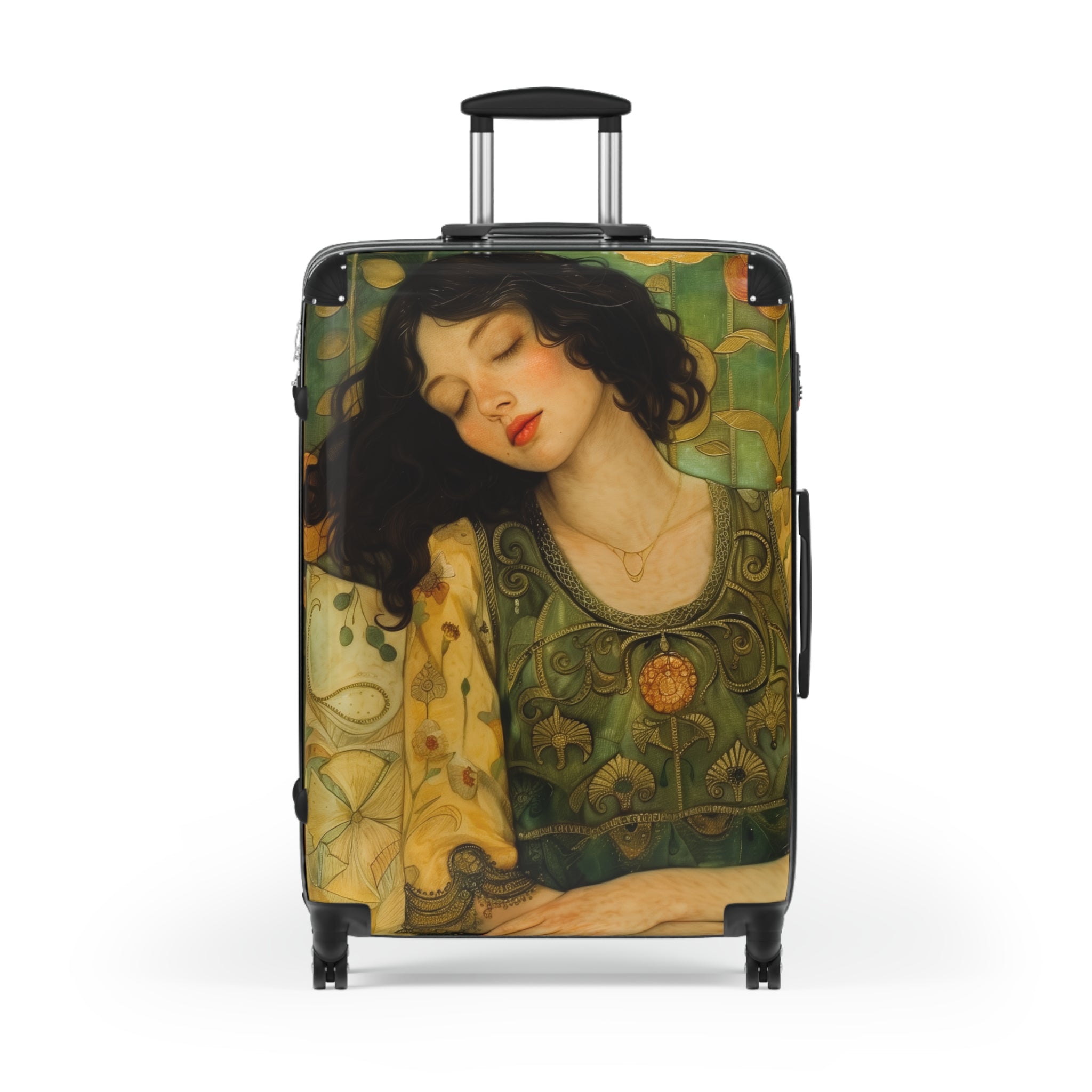 Artistic Klimt-Inspired Travel Suitcase, Stylish Personalized Carry-on Bag, Unique Bohemian Luggage Gift for Travelers - Rosetta Creative Boutique